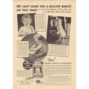 Gerbers Baby Food Nursery Decor Why Mothers Trust Gerber Vintage Print Ad 1937